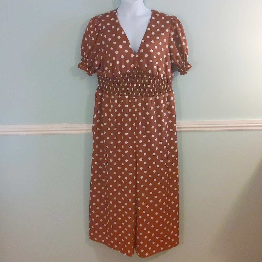 Anthropologie Hutch Odette Brown Plus Size Anthropologie Jumpsuit 1xl - Picture 4 of 11